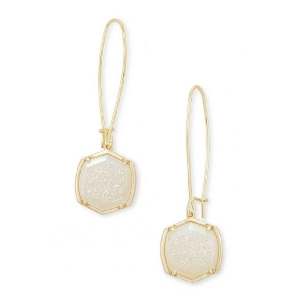 Kendra Scott Davis Drop Earrings in Iridescent Drusy, Gold-Plated
